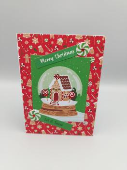 Weihnachtskarte "Zuckerstangen‑Schneekugel"